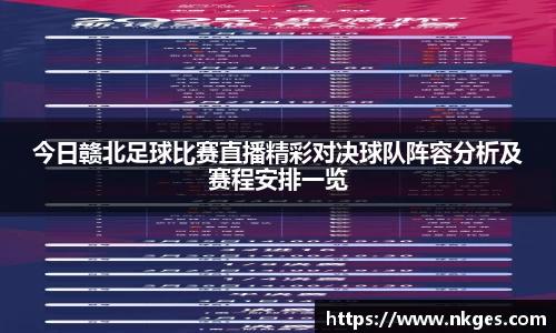 今日赣北足球比赛直播精彩对决球队阵容分析及赛程安排一览