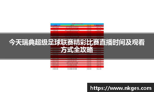 今天瑞典超级足球联赛精彩比赛直播时间及观看方式全攻略