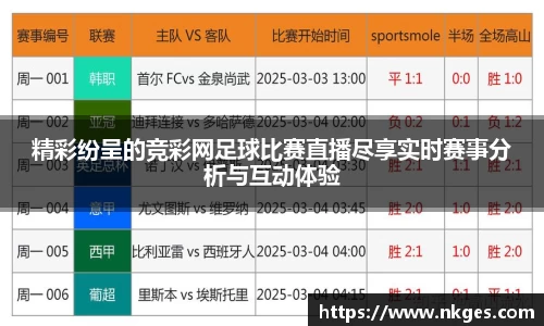 精彩纷呈的竞彩网足球比赛直播尽享实时赛事分析与互动体验